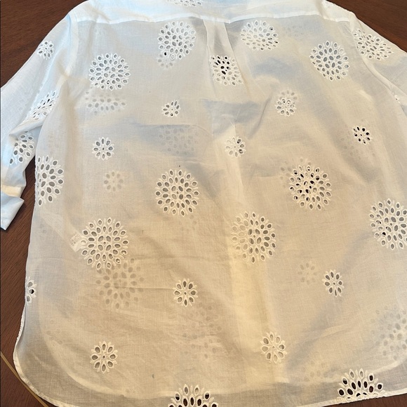 ZARA White Eyelet Blouse & Shorts Set Embroidered Summer Outfit - Picture 15 of 15